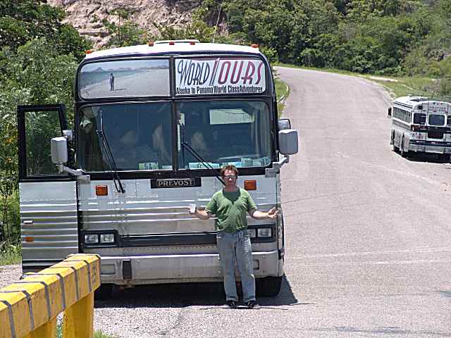 Coach head on in road